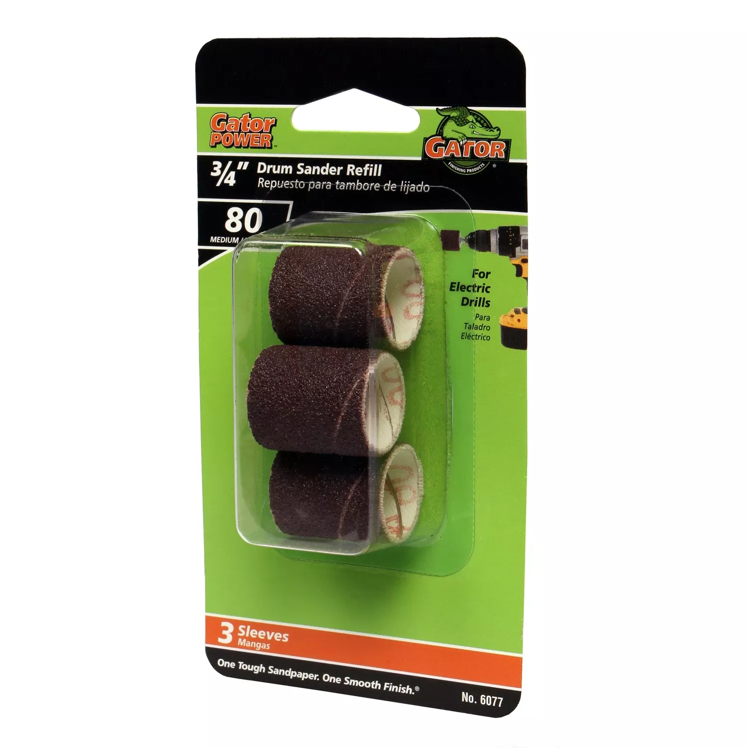 0.5 In. D X 3/4 In. L Aluminum Oxide Abrasive Sleeve Refill 80 Grit Medium 3 Pc