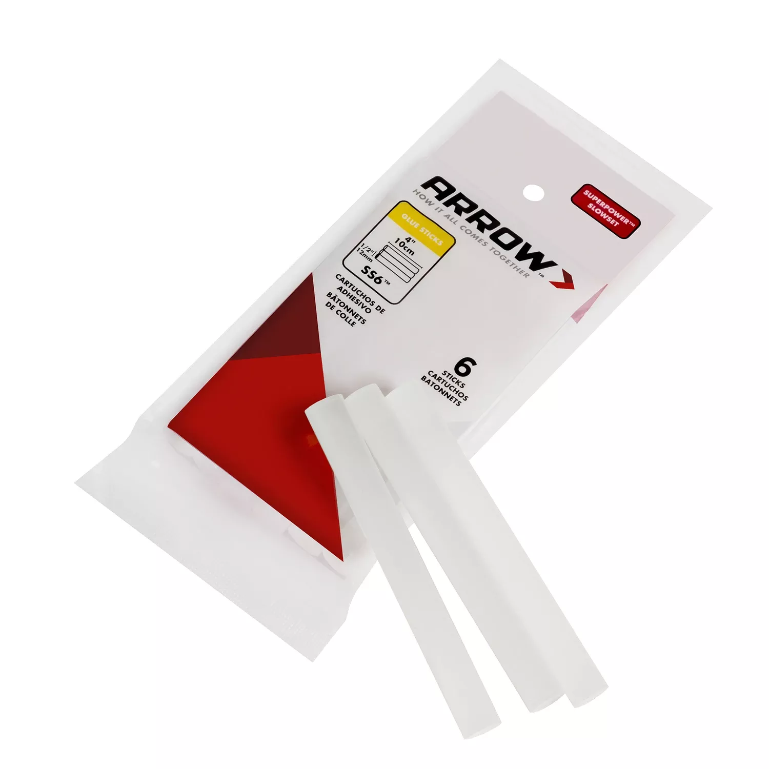 0.5 In. D X 4 In. L Glue Sticks Clear 6 Pk