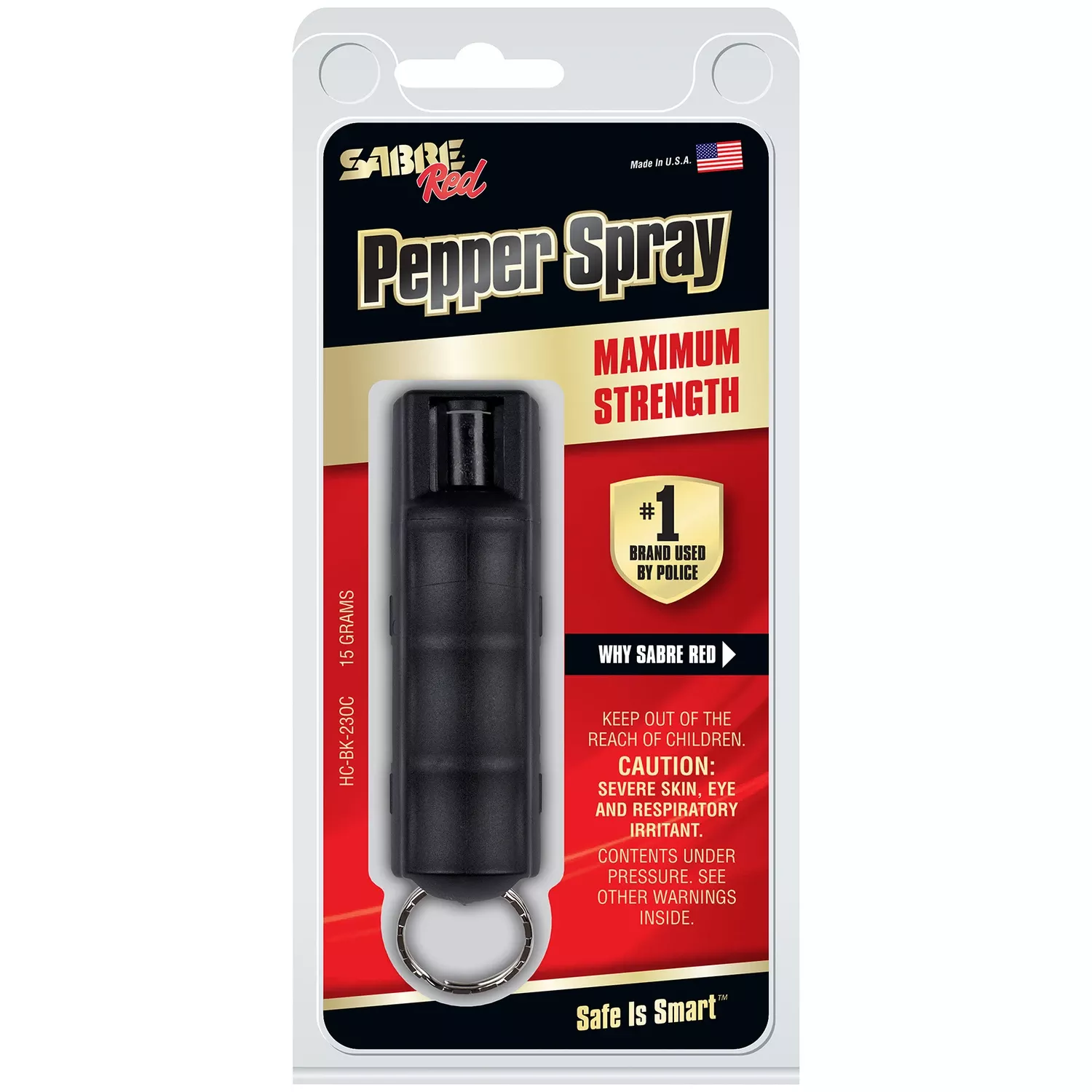 0.50 Oz. Black Pepper Spray With Key Ring And Finger Grip