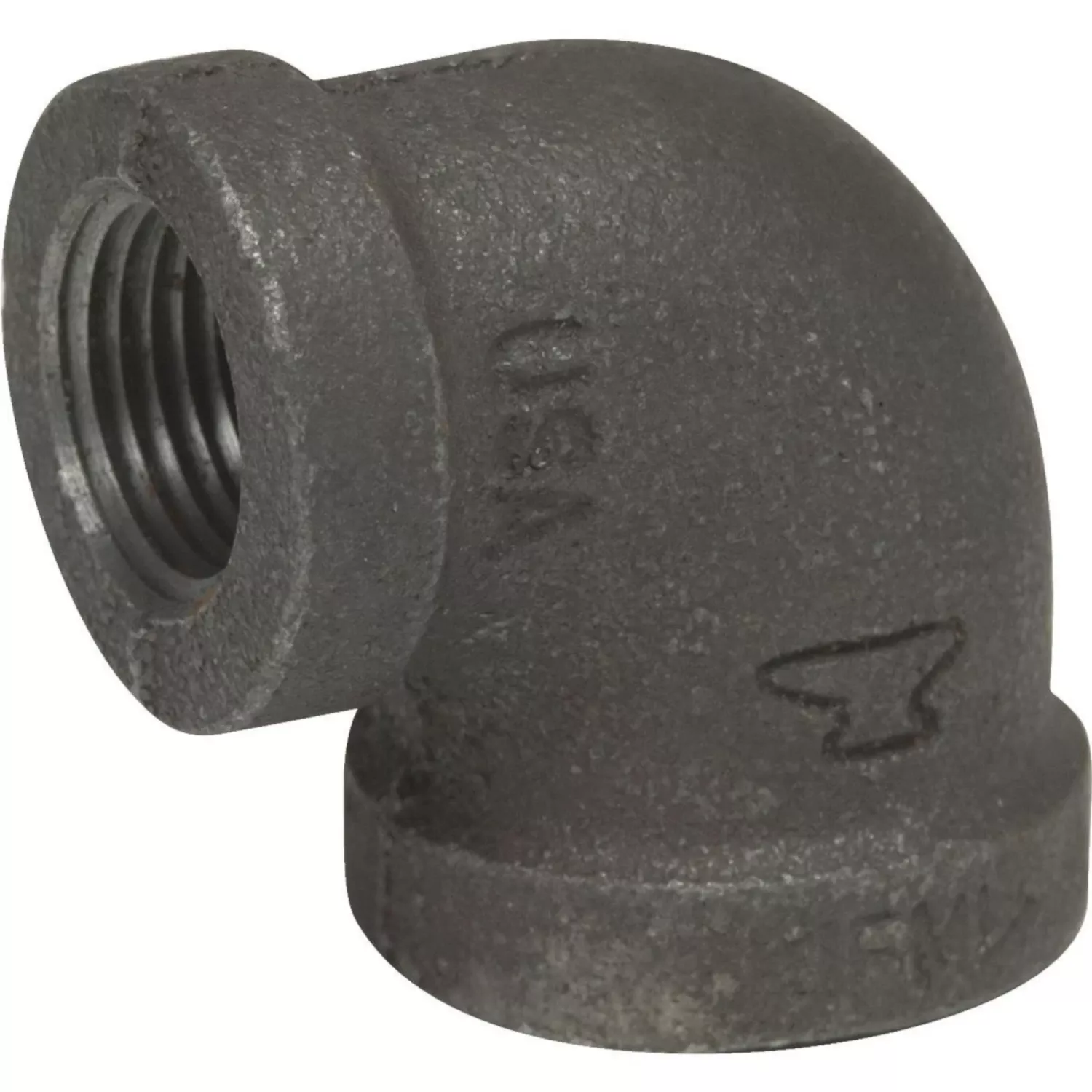 1/2 In. X 3/8 In. 90 Degree Reducing Malleable Black Iron Elbow