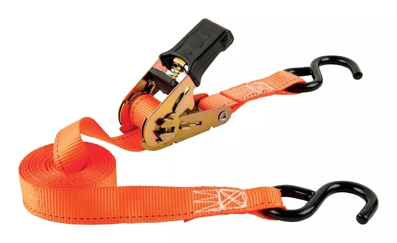 1 In. W X 13 Ft. L Black/orange Ratchet Tie Down Strap 400 Lb 1 Pk