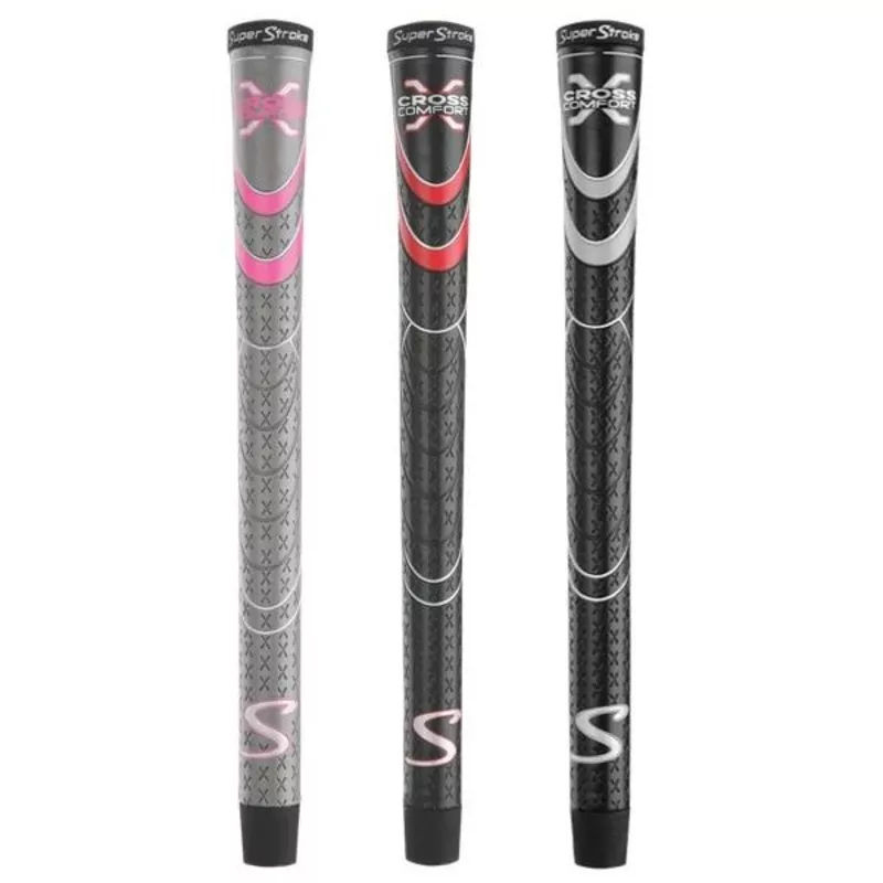 (13pc Grip Bundle) Super Stroke Cross Comfort Undersize Grip Gray / Pink