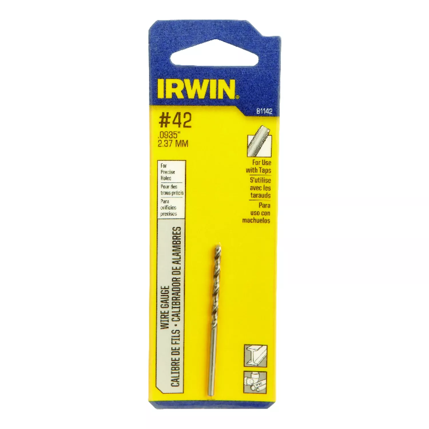 #42 Bright High Speed Steel Wire Gauge Drill Bit 2-1/4 In. Length