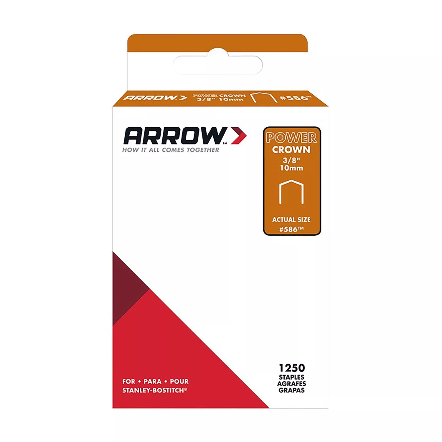 #586 3/8 In. W X 3/8 In. L 18 Ga. Power Crown Standard Staples 1250 Pk