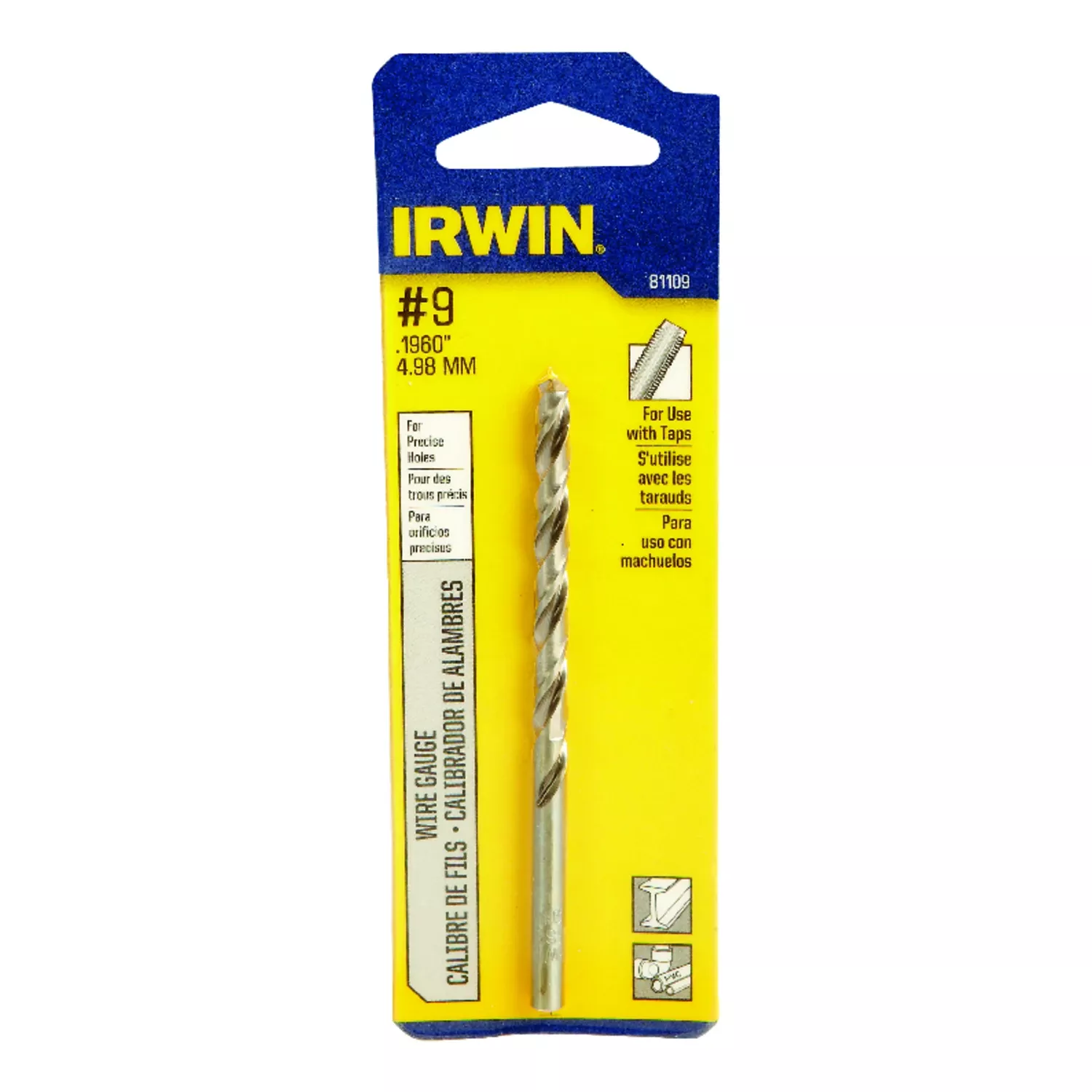 #9 X 3-5/8 In. High Speed Steel Wire Gauge Bit Straight Shank
