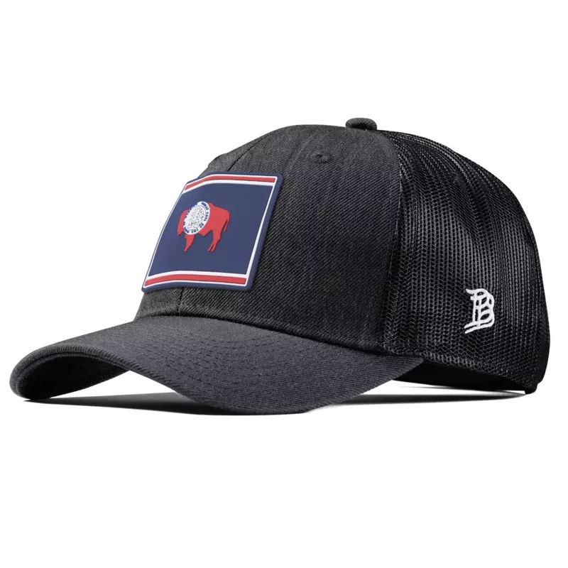 Wyoming Patriot Series Curved Trucker Black