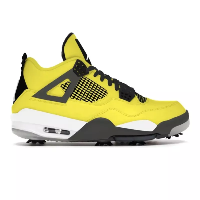 “Yellow” Jordan 4 Retro Golf Shoes