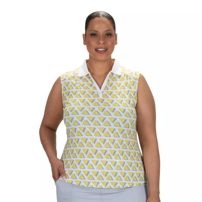Yuma Sleeveless Polo Plus White Multi