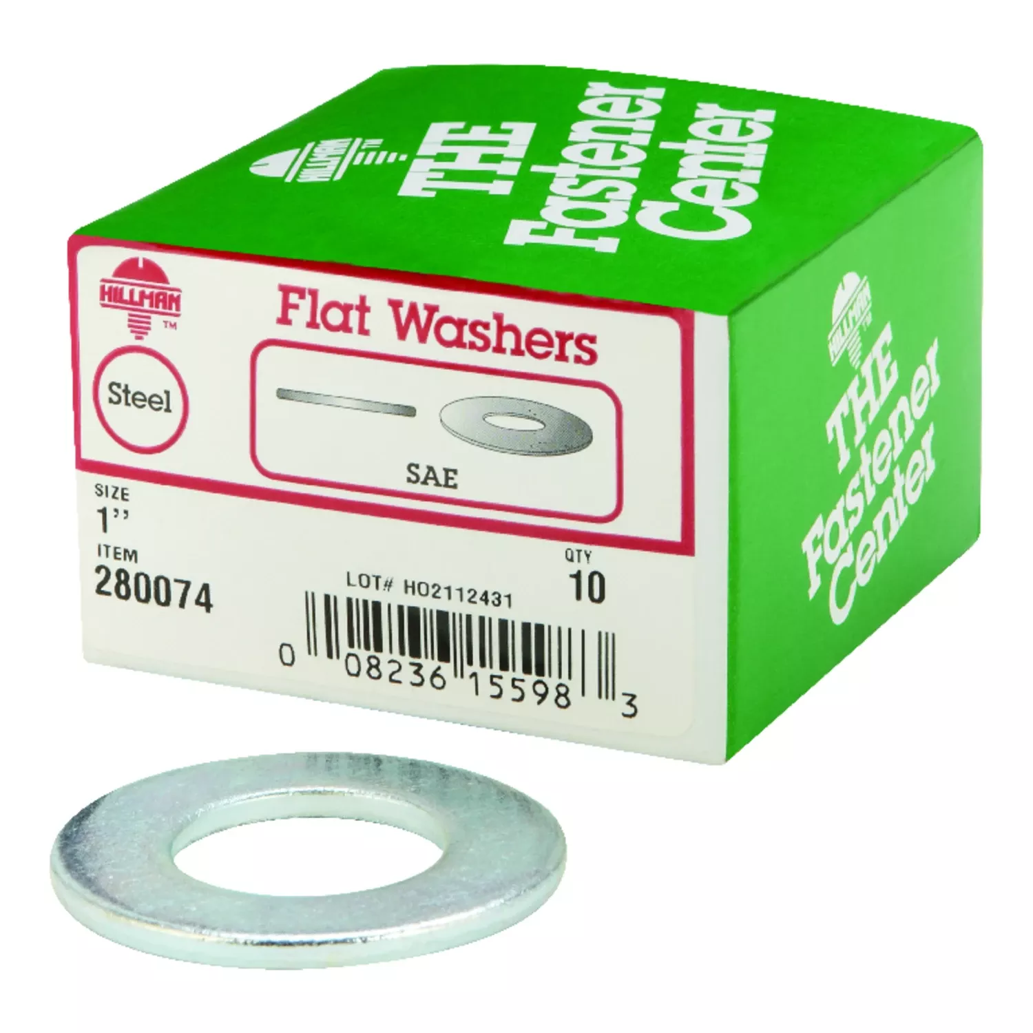 Zinc-plated Steel 1 In. Sae Flat Washer 1 Pk