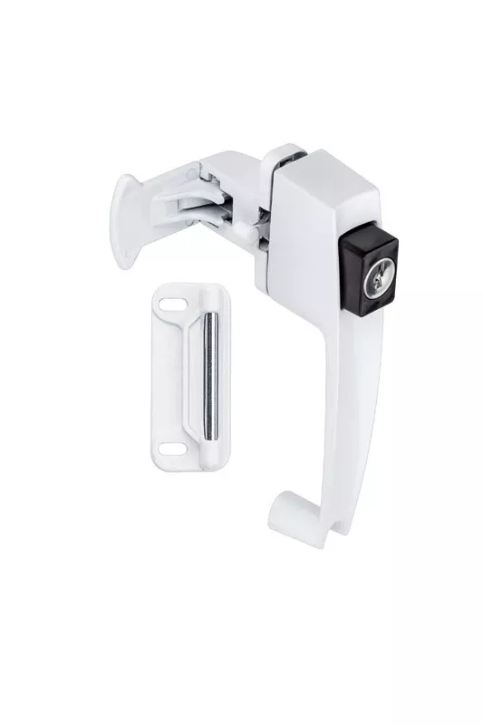 Zinc-plated White Zinc Push Button Keyed Latch 1 Pk